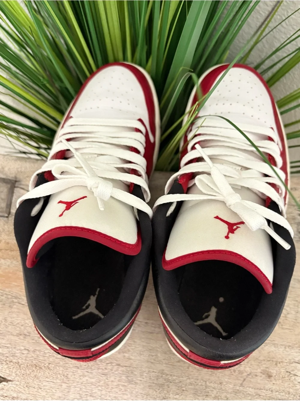 Air Jordan 1 Low White Black Red Sneakers